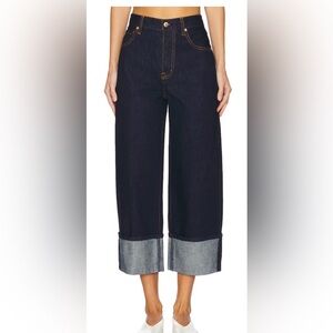 Pistola Indigo Wide Leg Jeans with Contrast Stitching